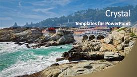  Presentation with sea shore - Audience pleasing PPT layouts consisting of sea shore busan south backdrop and a teal colored foreground
