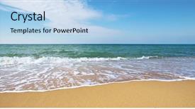  Presentation with sea shore - Cool new presentation design with sea shore element of design backdrop and a light blue colored foreground