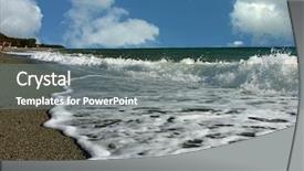  Presentation with sea shore - Theme consisting of sea shore greece background and a gray colored foreground