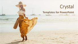  Presentation with maxi - PPT theme featuring sea shore thailand phuket bohemian background and a cream colored foreground