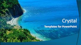  Presentation with black sea - Cool new slide set with sea shore backdrop and a teal colored foreground
