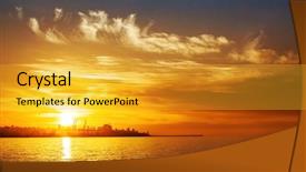  Presentation with sea weather - Slides consisting of sea silhouette of lebanese city background and a gold colored foreground