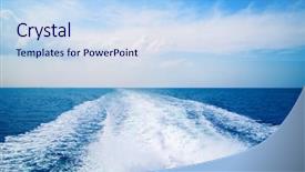 Presentation with sea water - Cool new slide deck with sea sky and a trace backdrop and a light blue colored foreground