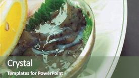  Presentation with asian food - Presentation theme with sea slugs - asian food background and a  colored foreground