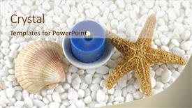  Presentation with blue spa - Cool new theme with sea spa - blue candle backdrop and a  colored foreground