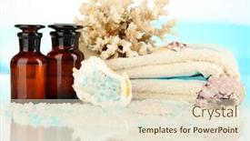  Presentation with elements - PPT layouts with sea-spa-elements-close-up background and a lemonade colored foreground