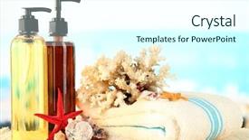  Presentation with elements - Cool new slides with sea spa elements close up backdrop and a cool aqua colored foreground