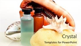  Presentation with accessories - Beautiful presentation design featuring sea sponge - collection of various spa backdrop and a  colored foreground