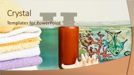  Presentation with accessories - Cool new presentation design with sea sponge - collection of various spa backdrop and a  colored foreground