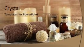  Presentation with microbial waste treatment - Slides featuring sea sponge - composition of spa treatment background and a  colored foreground