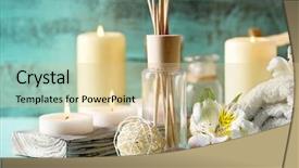  Presentation with treatment - Beautiful presentation design featuring sea sponge - composition of spa treatment backdrop and a lemonade colored foreground