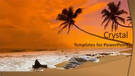  Presentation with sri lanka - PPT theme consisting of sea sri lanka panorama background and a gold colored foreground