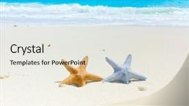  Presentation with memories - Slide deck consisting of sea star - memories vacations scene background and a sky blue colored foreground