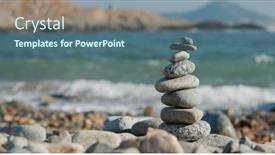  Presentation with stone balance - Theme consisting of sea-stone-balance background and a ocean colored foreground