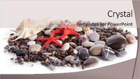  Presentation with stones - Colorful PPT theme enhanced with sea stones isolated on white backdrop and a soft green colored foreground