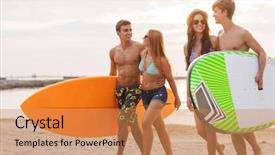  Presentation with summer drinking water - Amazing theme having olive oil with spices backdrop and a cream colored foreground.