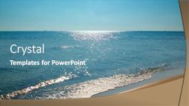  Presentation with sea sun - Beautiful theme featuring sea-sun-and-beach backdrop and a teal colored foreground