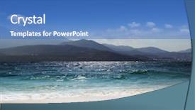  Presentation with footprints and sand sun - Audience pleasing slides consisting of sea sun sand and relaxation backdrop and a  colored foreground