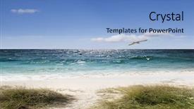  Presentation with sea sun - PPT layouts featuring sea sun sand and relaxation background and a teal colored foreground