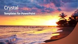  Presentation with olympic - Slides having sea sunset in olympic park background and a ocean colored foreground