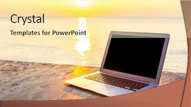  Presentation with summer time - Cool new theme with sea sunset in summer backdrop and a blonde colored foreground