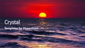  Presentation with sunset beach - Theme featuring sea sunset background and a tawny brown colored foreground