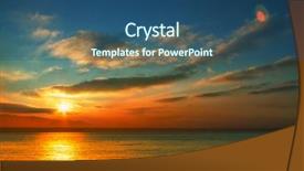  Presentation with ocean - Cool new theme with sea sunset backdrop and a ocean colored foreground