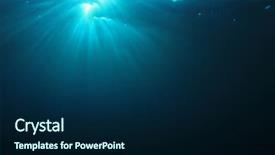  Presentation with deep dark sea - PPT theme consisting of deep dark sea - underwater sunlight in ocean background and a navy blue colored foreground
