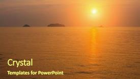 Presentation with sunset coast of the sea - Audience pleasing PPT layouts consisting of sea surface in sunset light backdrop and a tawny brown colored foreground