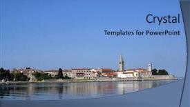  Presentation with croatia - PPT theme featuring sea town of porec - istria peninsula croatia background and a light blue colored foreground