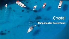  Presentation with boats - Presentation theme enhanced with sea transport - top view of various kind background and a teal colored foreground