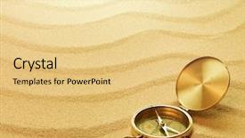  Presentation with compass - Amazing theme having old compass with sand backdrop and a blonde colored foreground