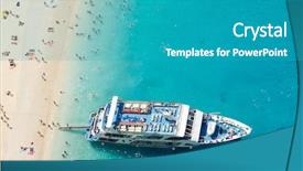  Presentation with next - Beautiful presentation featuring beach in greece with cruiser backdrop and a teal colored foreground