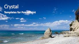  Presentation with under the sea and earth - Colorful presentation theme enhanced with sea under the blue sky backdrop and a ocean colored foreground