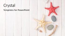  Presentation with summer time - Presentation theme with sea vacation background with star background and a sky blue colored foreground