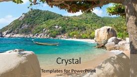  Presentation with animadet in sea - PPT theme consisting of sea view at koh tao background and a coral colored foreground