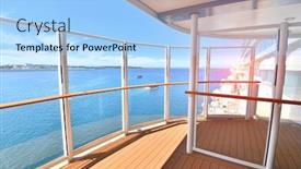  Presentation with sailing ship - PPT layouts featuring sea view from cruise ship sailing background and a light blue colored foreground