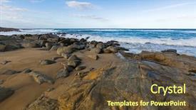  Presentation with rocky - Amazing PPT layouts having sea view on four mile backdrop and a tawny brown colored foreground