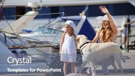  Presentation with walking - Cool new theme with sea voyage dog - family walking on vacations backdrop and a  colored foreground