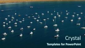  Presentation with water ship - Amazing presentation theme having sea-water-and-ship-yachts backdrop and a navy blue colored foreground
