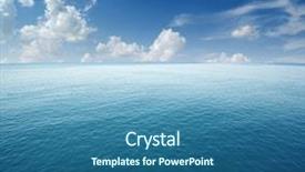  Presentation with water blue sky and peaceful - Cool new theme with sea water surface on sky backdrop and a ocean colored foreground