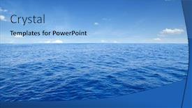  Presentation with sea water - Colorful slide set enhanced with sea water surface on sky backdrop and a light blue colored foreground