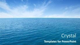  Presentation with sea water - Cool new slide set with sea-water-surface-on-sky backdrop and a ocean colored foreground