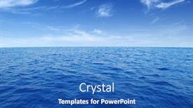  Presentation with sea water - Colorful presentation theme enhanced with sea water surface on sky backdrop and a teal colored foreground