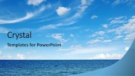  Presentation with water blue sky and peaceful - Presentation theme consisting of sea water surface on sky background and a  colored foreground