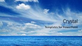  Presentation with sea water - Theme with sea water surface on sky background and a light blue colored foreground