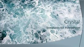  Presentation with water wave - Beautiful slide set featuring sea-water-top-view-abstract backdrop and a light blue colored foreground