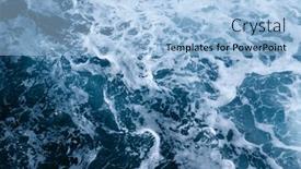  Presentation with water wave - Beautiful PPT theme featuring sea-water-top-view-abstract backdrop and a light blue colored foreground