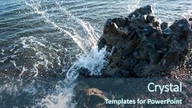  Presentation with moving sea - Presentation with sea water wave swash background and a  colored foreground