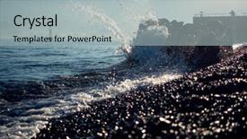  Presentation with moving sea - Colorful presentation theme enhanced with sea water wave swash backdrop and a  colored foreground